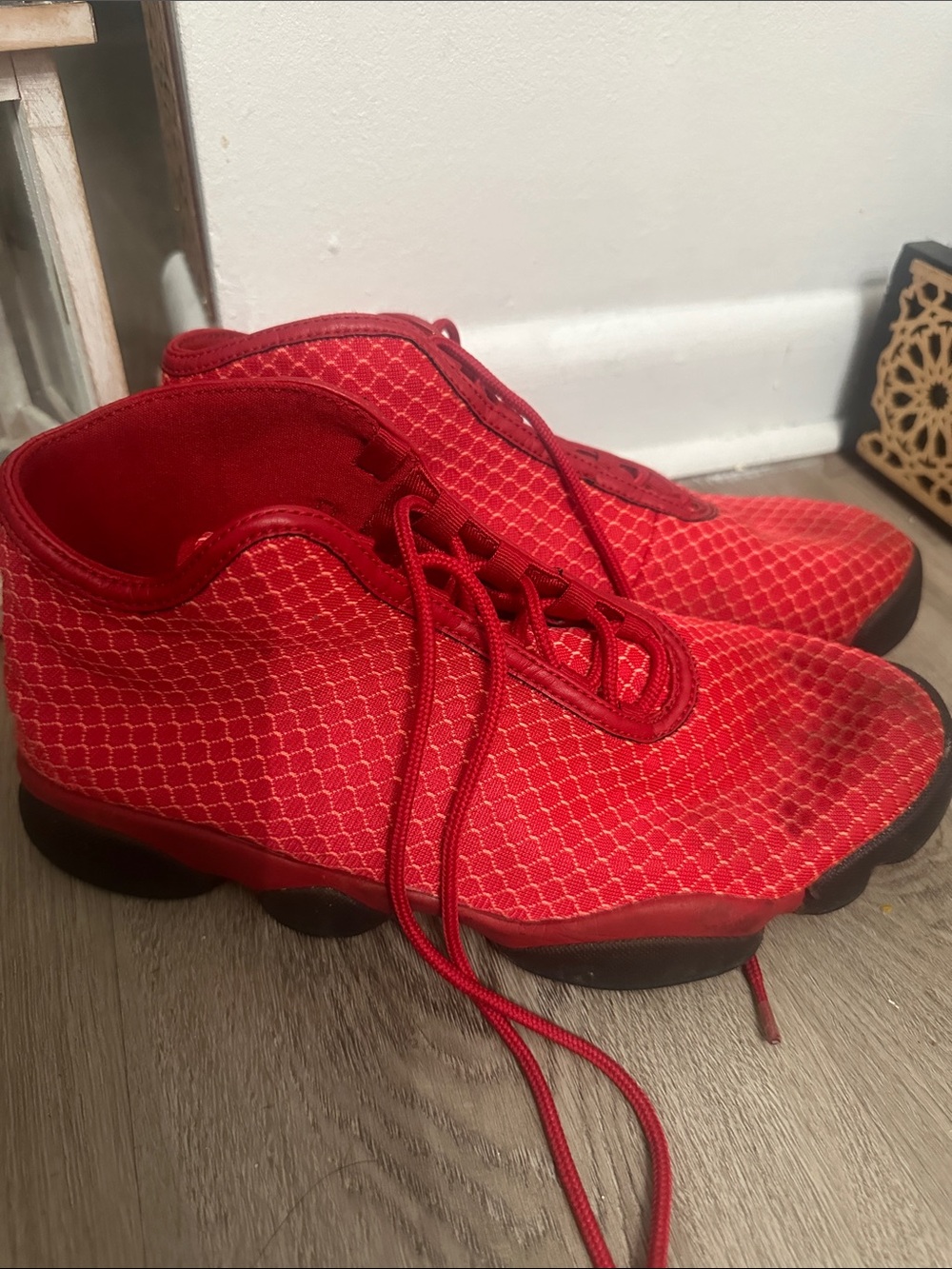 Red Jordan men Casual Lace-Up Sneaker Boots size 10